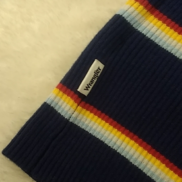 Wrangler Blue Rainbow Striped Turtleneck Sweater XS - Picture 6 of 6